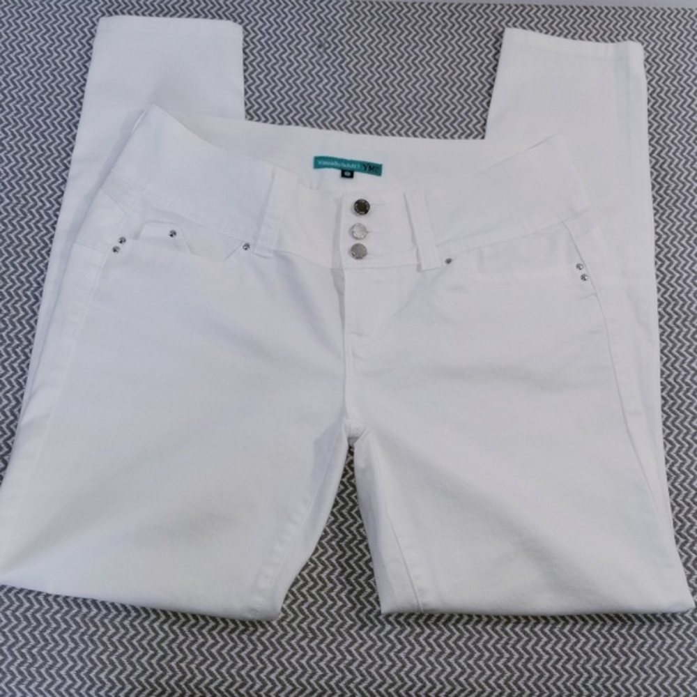 YMI Jeans White Size 13 Skinny Mid Rise Stretch